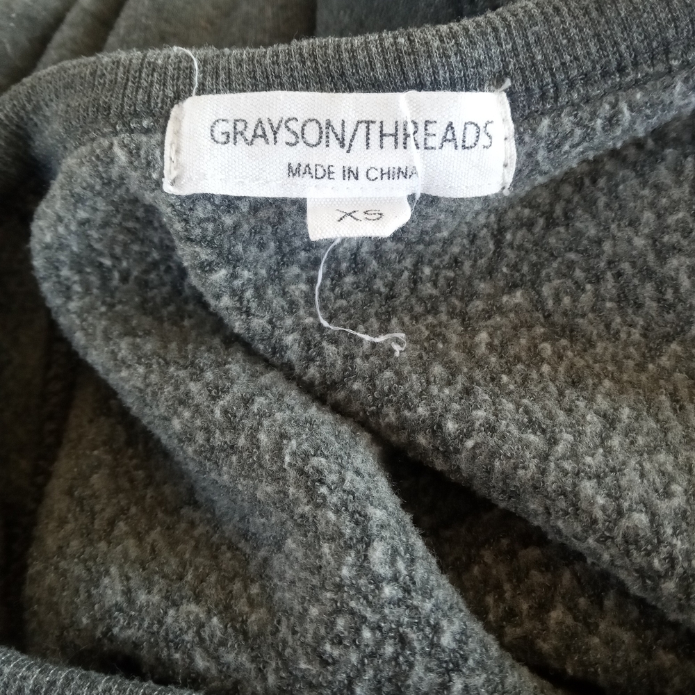 Grayson Threads Gray Good Vibes Graphic Pullover Sweatshirt Size Medium - Picture 8 of 12
